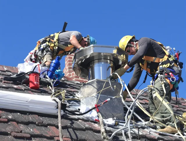 Protective chimney cap installed by Southington Chimney Sweep in Southington, CT