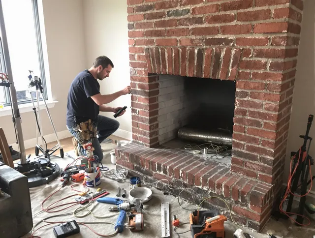 Southington Chimney Sweep specialist finalizing chimney liner service in Southington, CT