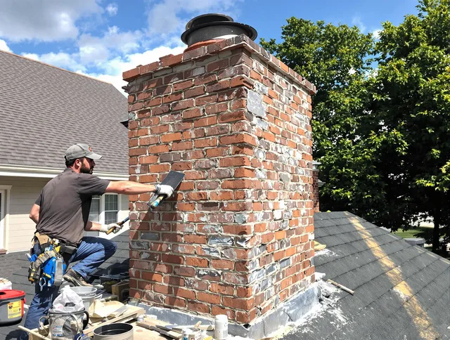 Completed chimney rebuild by Southington Chimney Sweep in Southington, CT