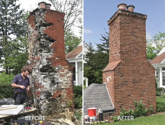 Southington Chimney Sweep performing a full chimney restoration in Southington, CT