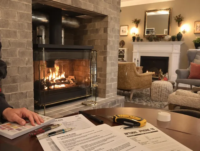 Southington Chimney Sweep verifying fireplace safety measures in Southington, CT